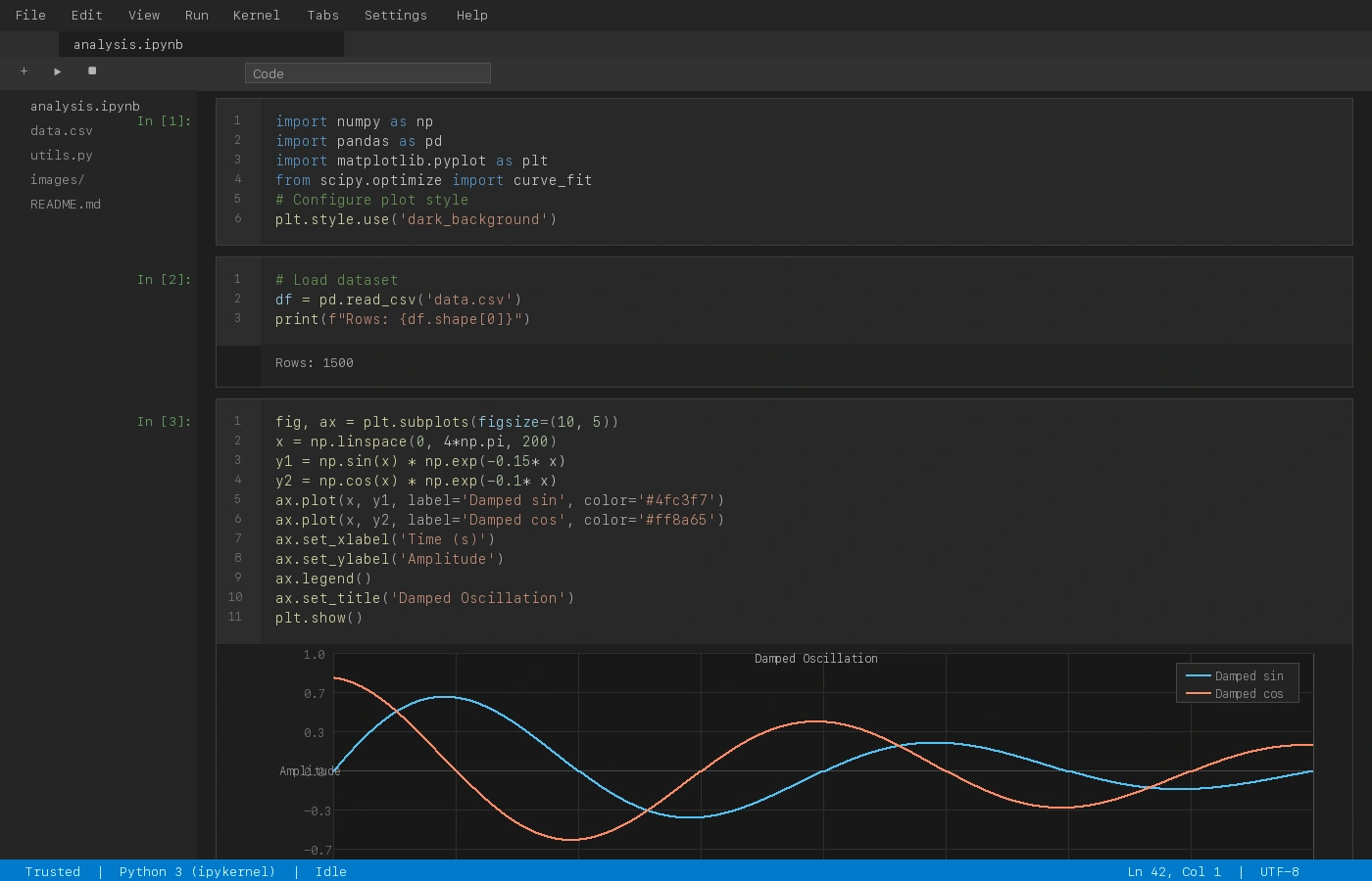 Jupyter Notebook interface